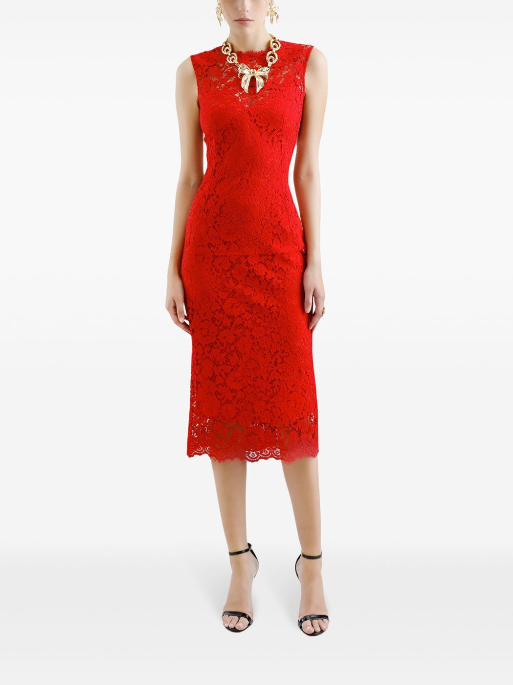 Dolce & Gabbana floral-lace midi dress Women