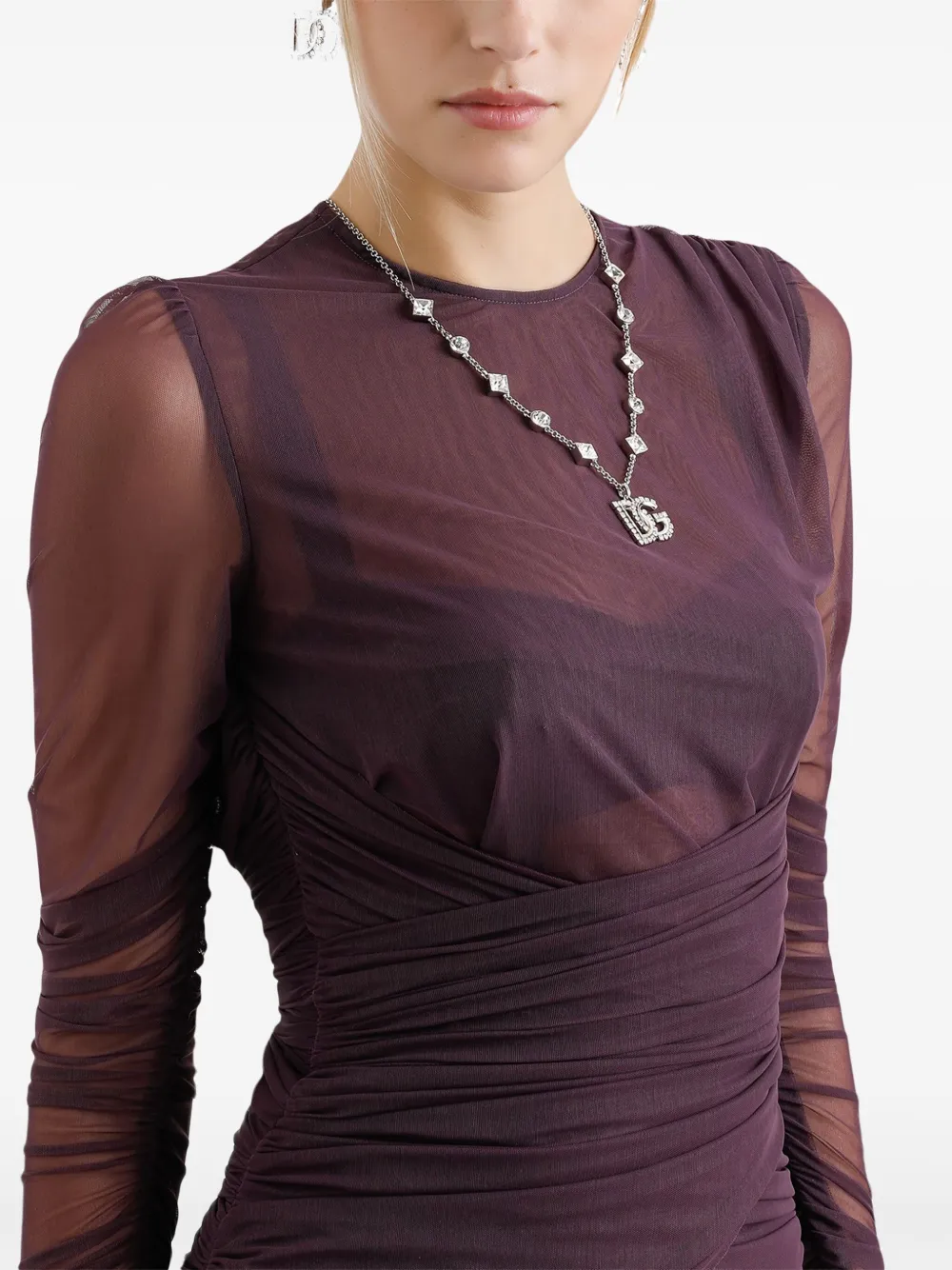 Dolce & Gabbana Mini-jurk met gedrapeerd detail Paars