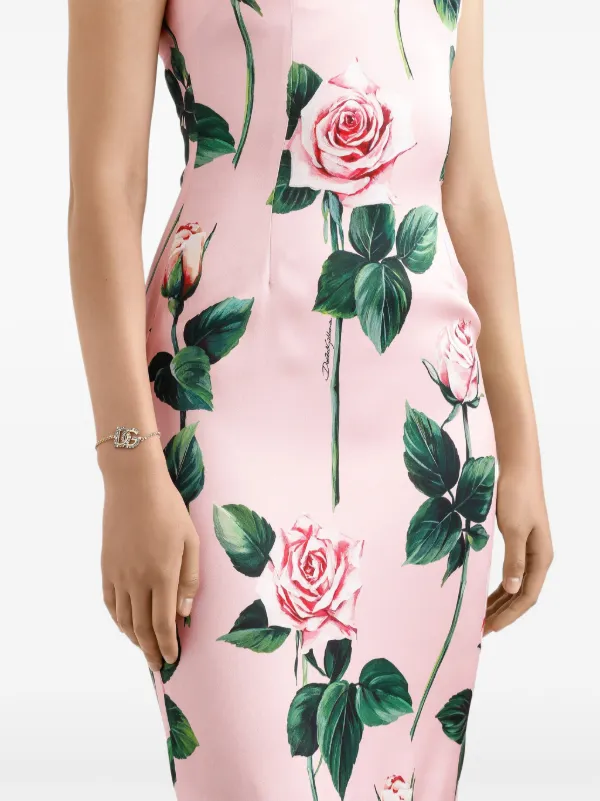 Dolce & Gabbana フローラル レースパネル ドレス ピンク Dolce & Gabbana フローラル ドレス | ピンク | FARFETCH JP