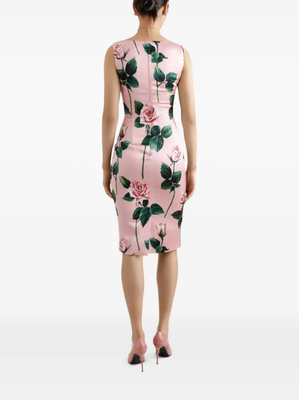 【関税&送料込み】Dolce & Gabbana Floral Midi Dress Dolce & Gabbana floral-print Midi Dress | Pink | FARFETCH