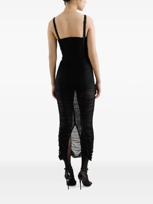 Dolce & Gabbana Stretch Tulle Slip Dress - Black