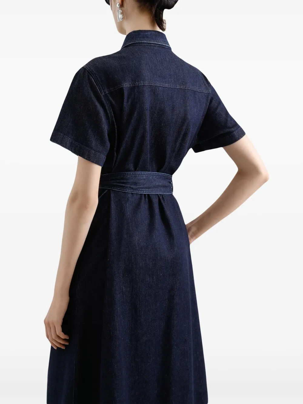 Dolce & Gabbana Abito Chemisier In Denim Di Seta In Blue