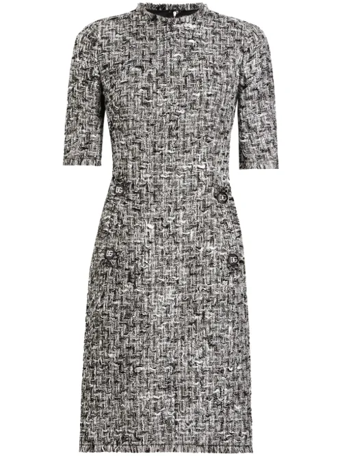 Robe en tweed à coupe mi-longue - Dolce & Gabbana - Modalova