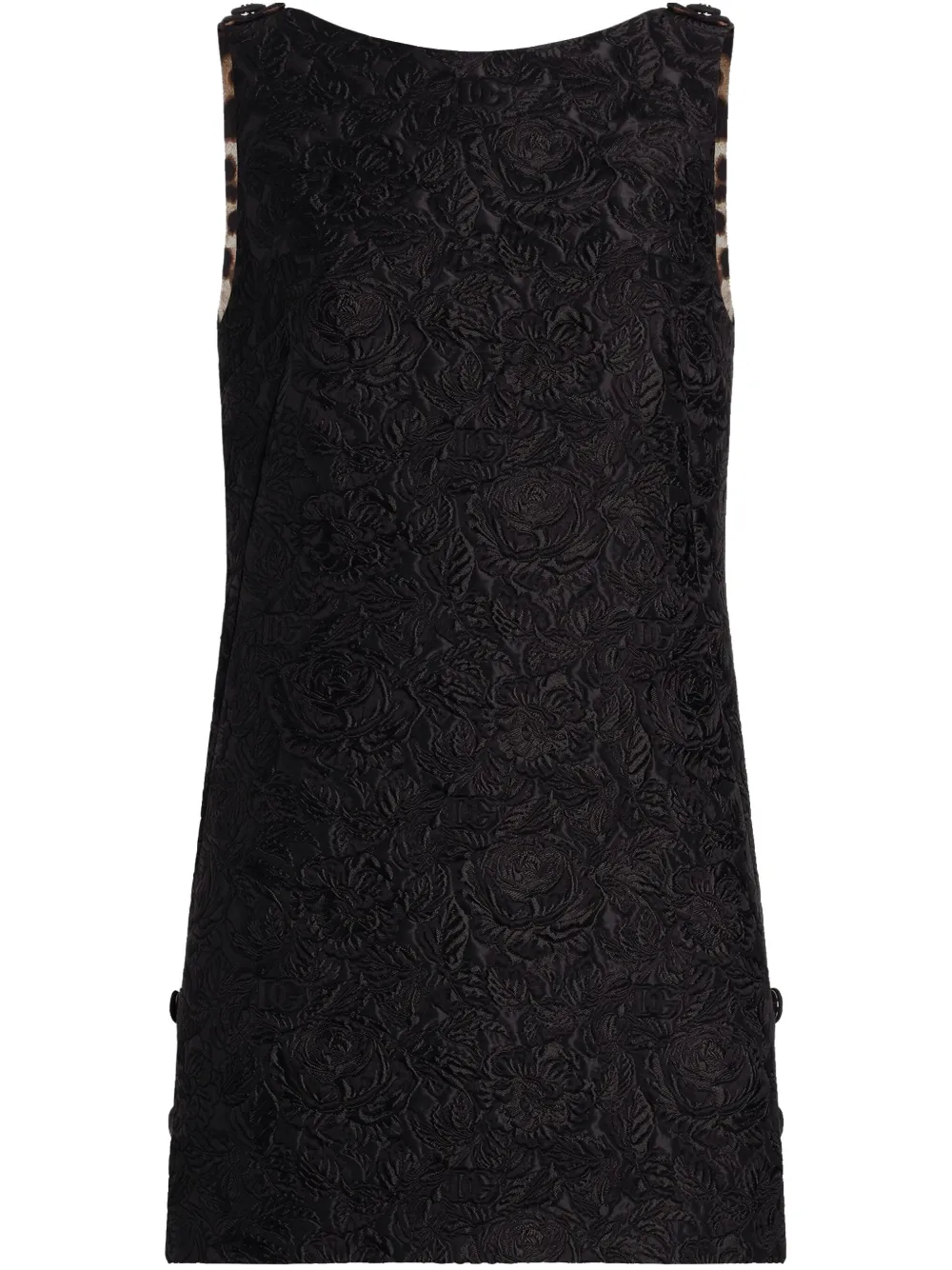 Dolce & Gabbana Mini-jurk met geborduurde bloemen Zwart