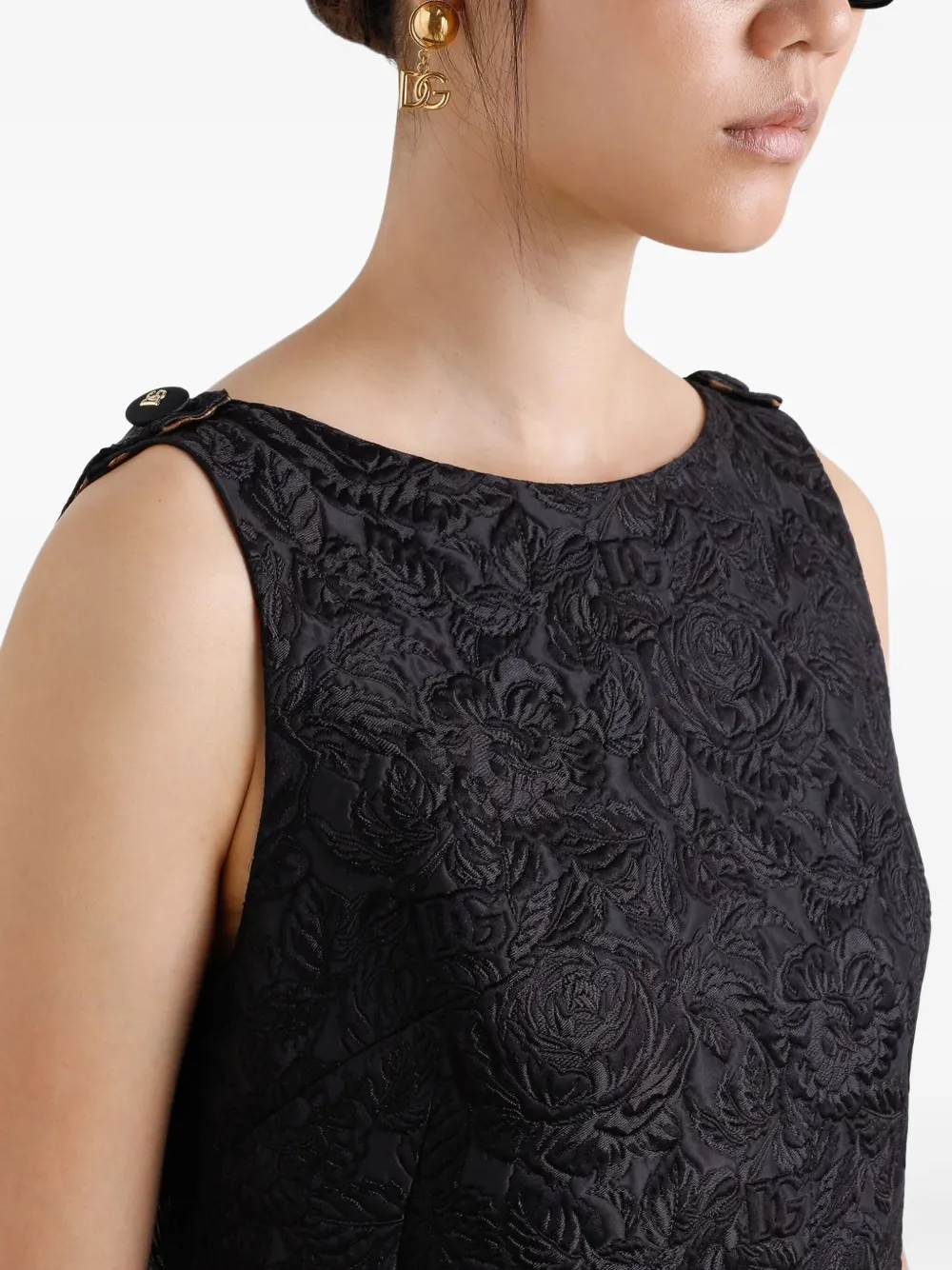 Dolce & Gabbana Mini-jurk met geborduurde bloemen Zwart