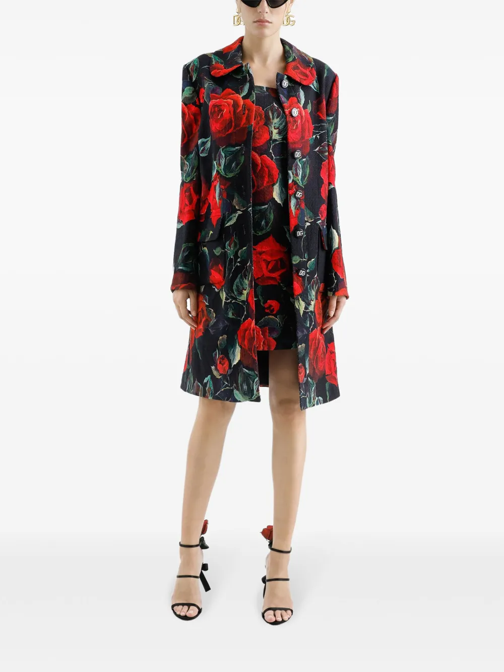 Dolce & Gabbana Mini-jurk met bloemenprint - Zwart