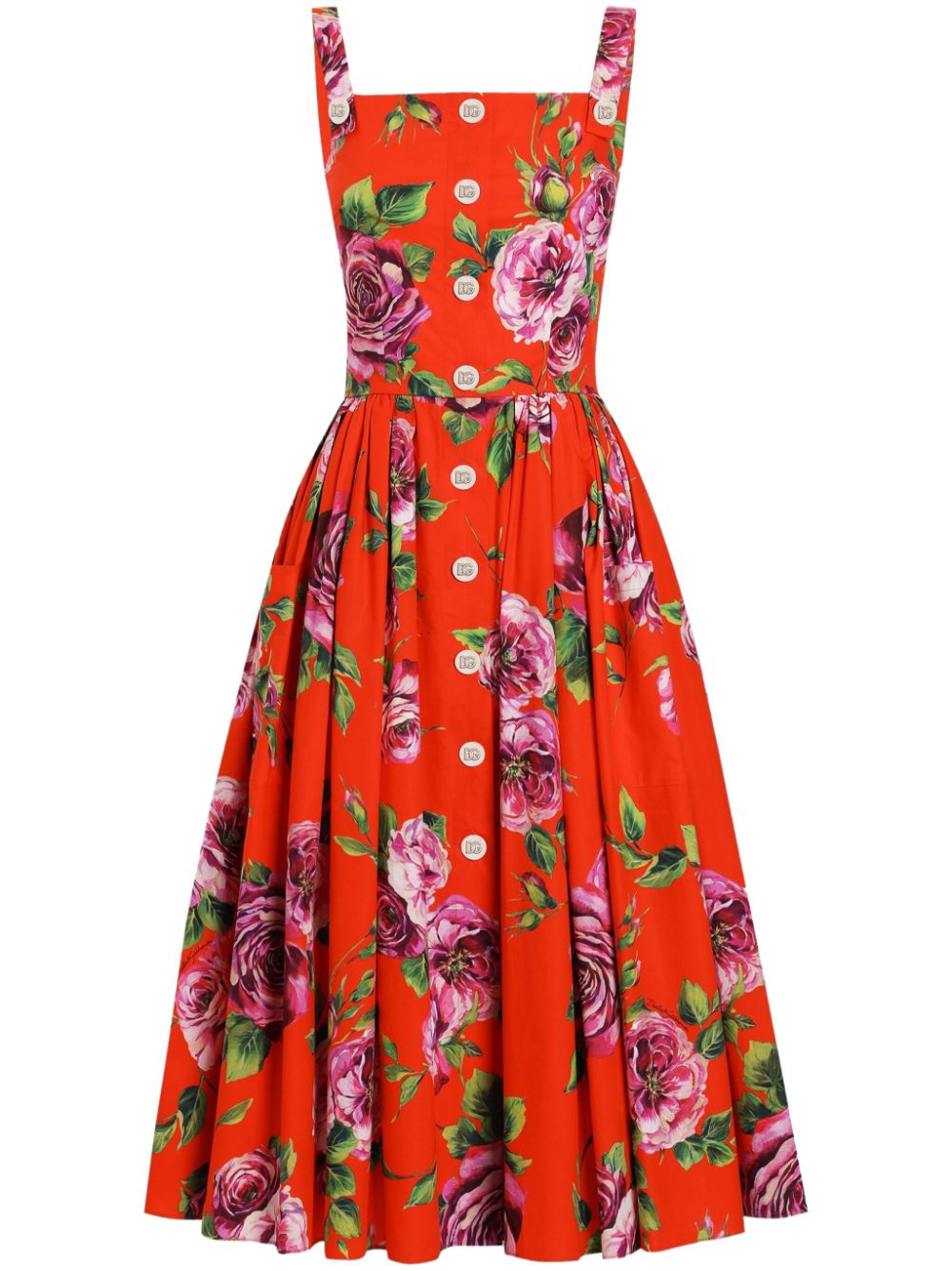 floral-print midi dress