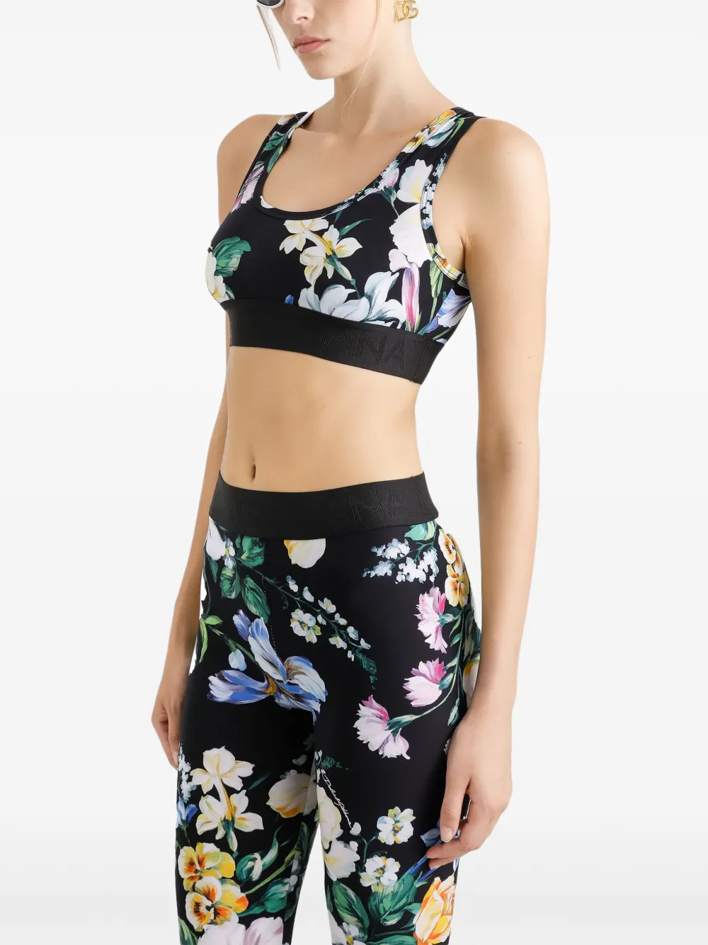 Shop Dolce & Gabbana Printed Crop Top In Schwarz