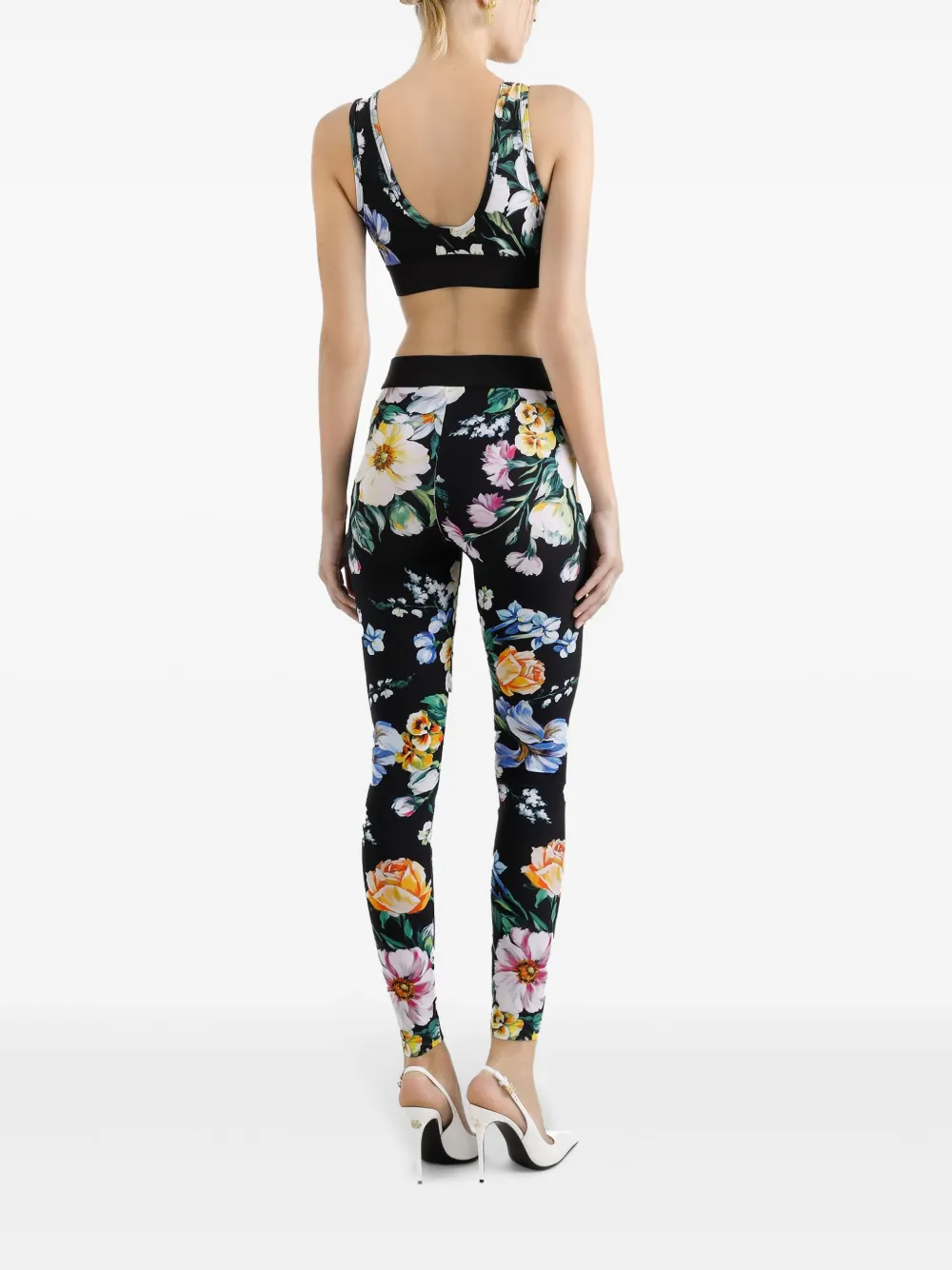 Shop Dolce & Gabbana Printed Crop Top In Schwarz