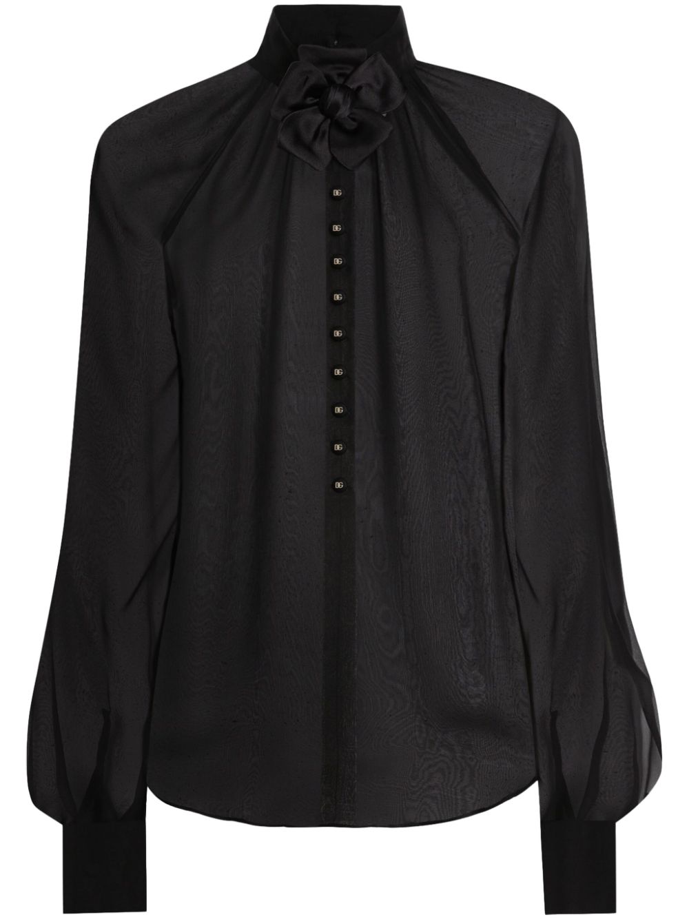 Dolce & Gabbana Blouse met bloemenapplicatie Zwart