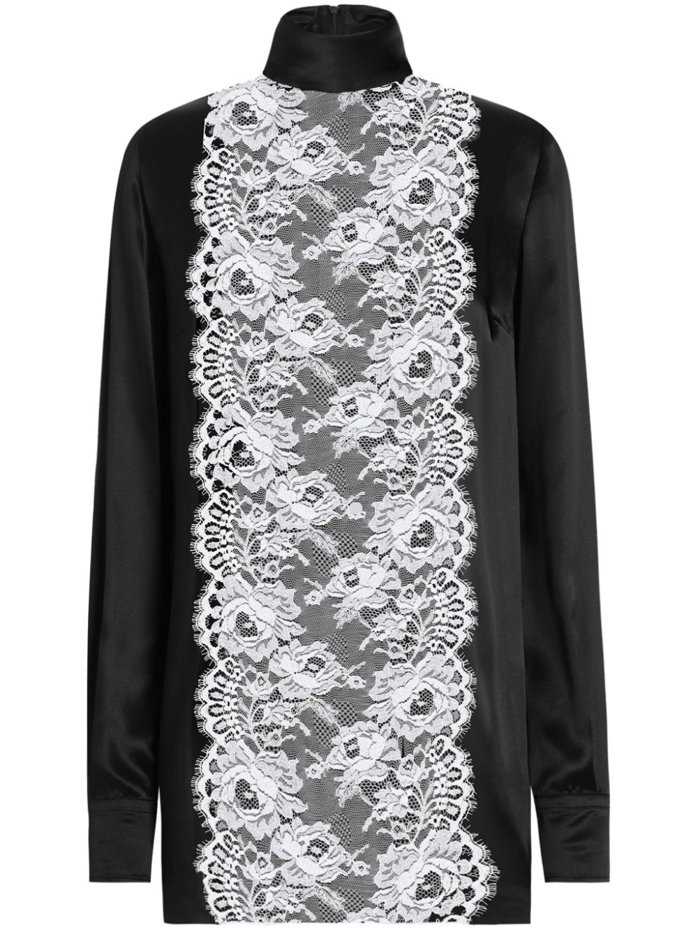 Dolce & Gabbana lace-appliqué blouse Zwart