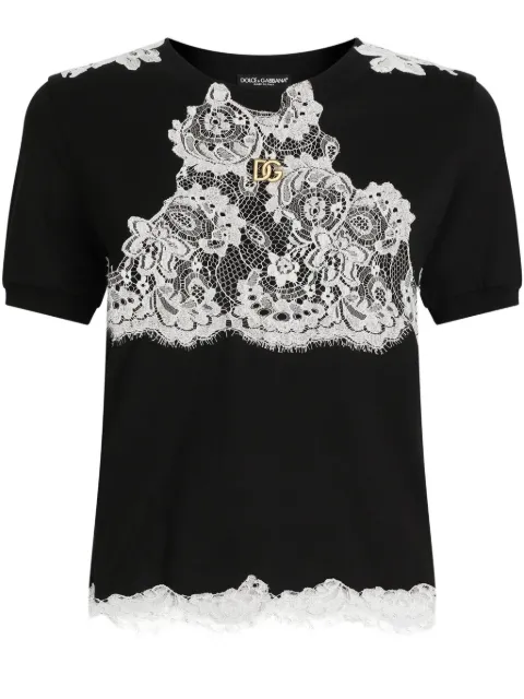 Dolce & Gabbana lace-detailing T-shirt 