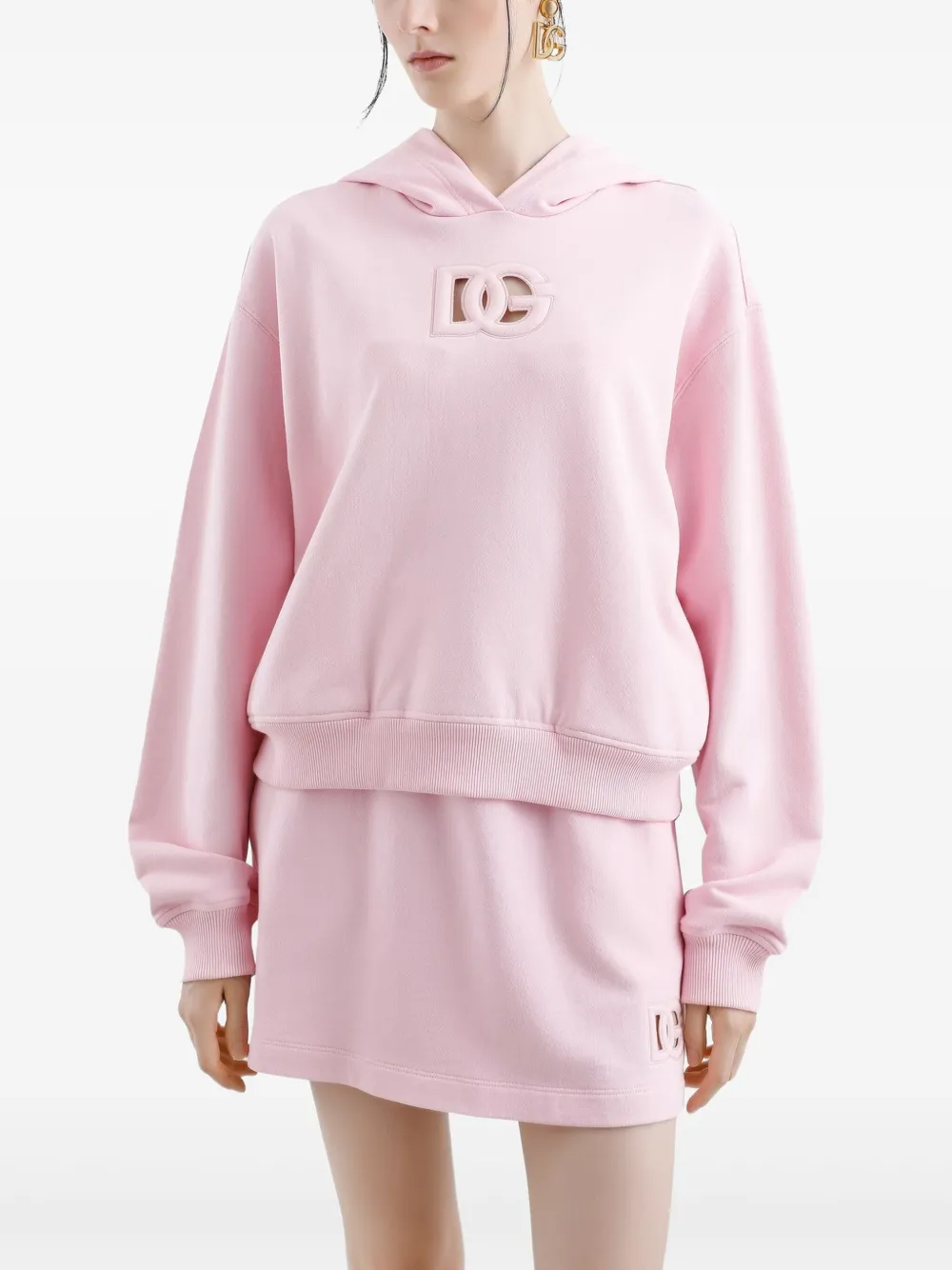Dolce & Gabbana Hoodie met logo-reliëf Roze