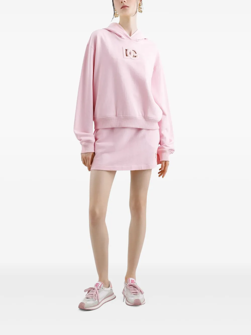 Dolce & Gabbana embossed-logo hoodie - Roze