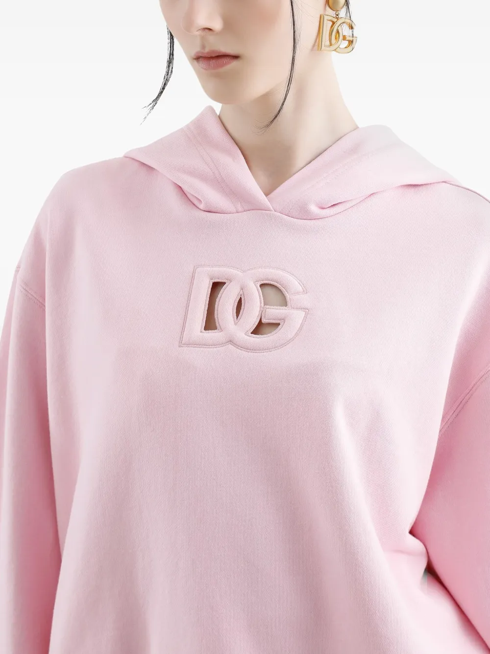 Dolce & Gabbana Hoodie met logo-reliëf Roze
