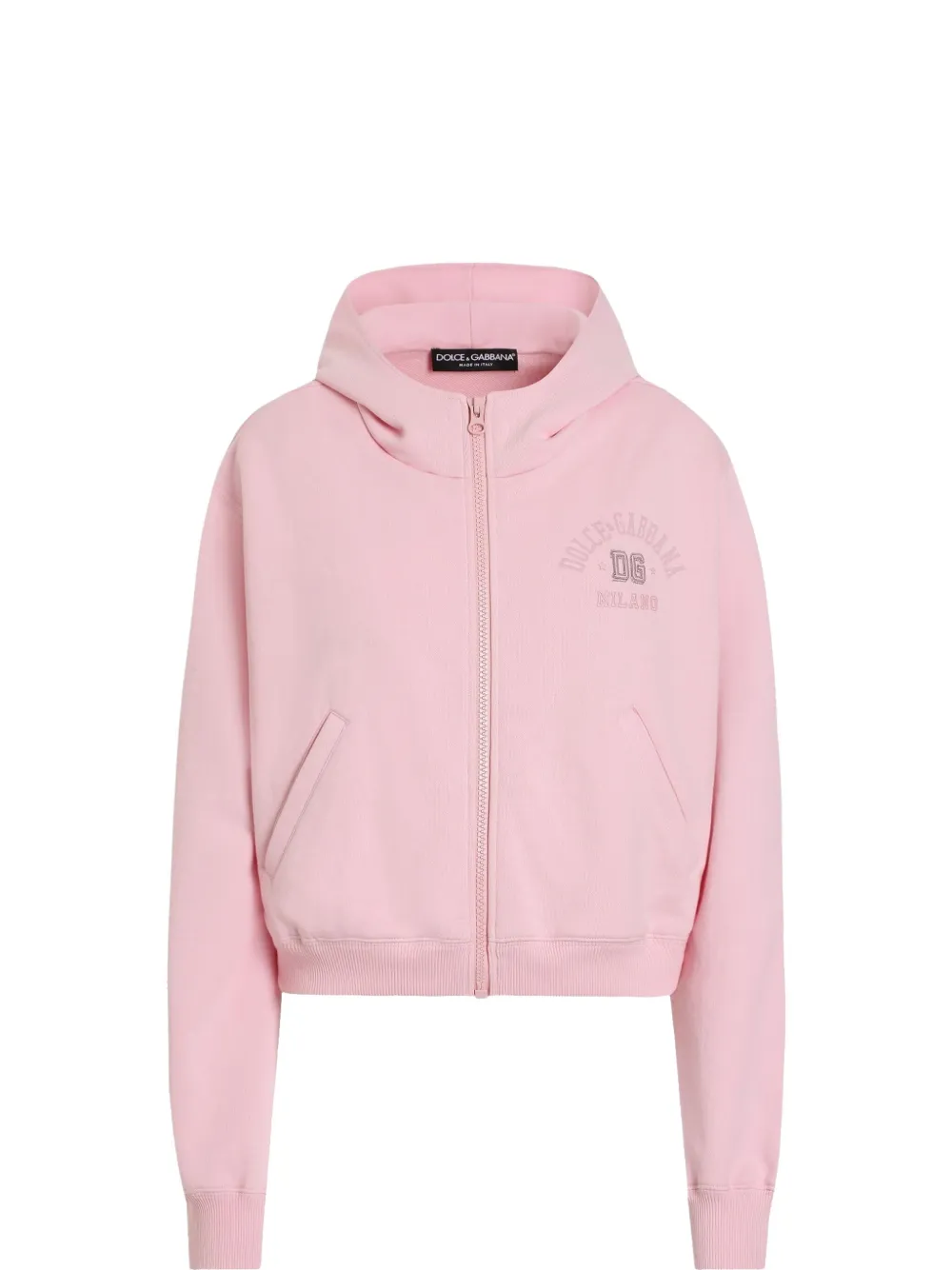 Dolce & Gabbana Logo-embroidered Hoodie In Pink