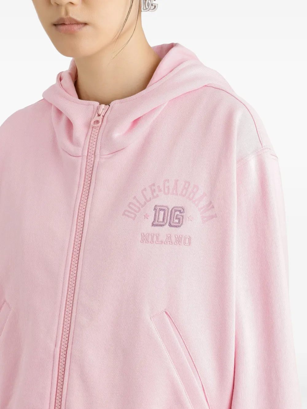 Dolce & Gabbana Hoodie met geborduurd logo Roze