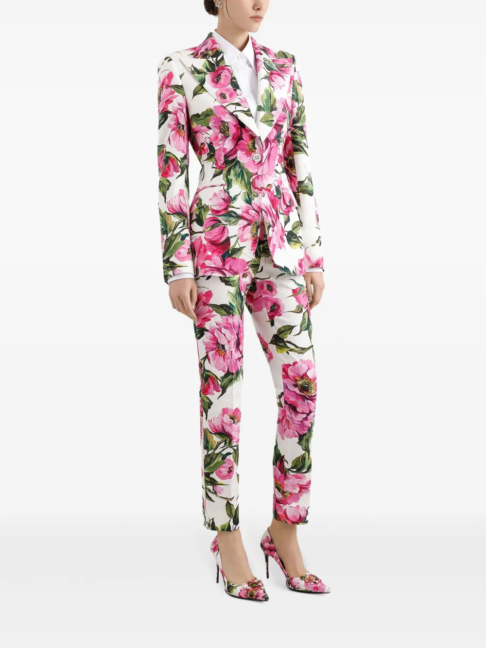 Dolce & Gabbana Broek met bloemenprint - Wit