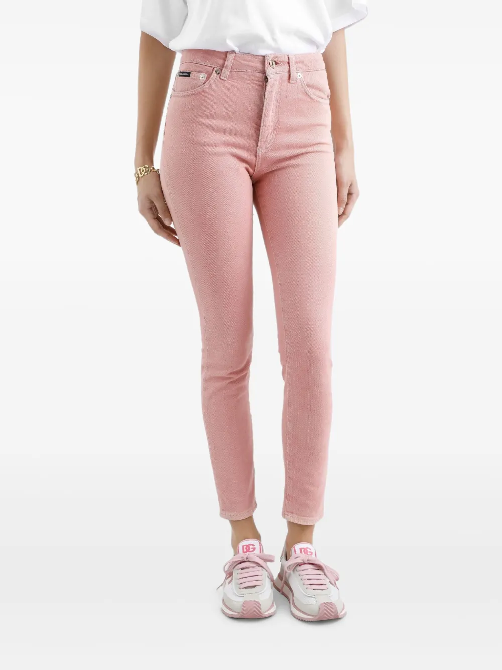 Dolce & Gabbana Jeans met logoplakkaat Roze