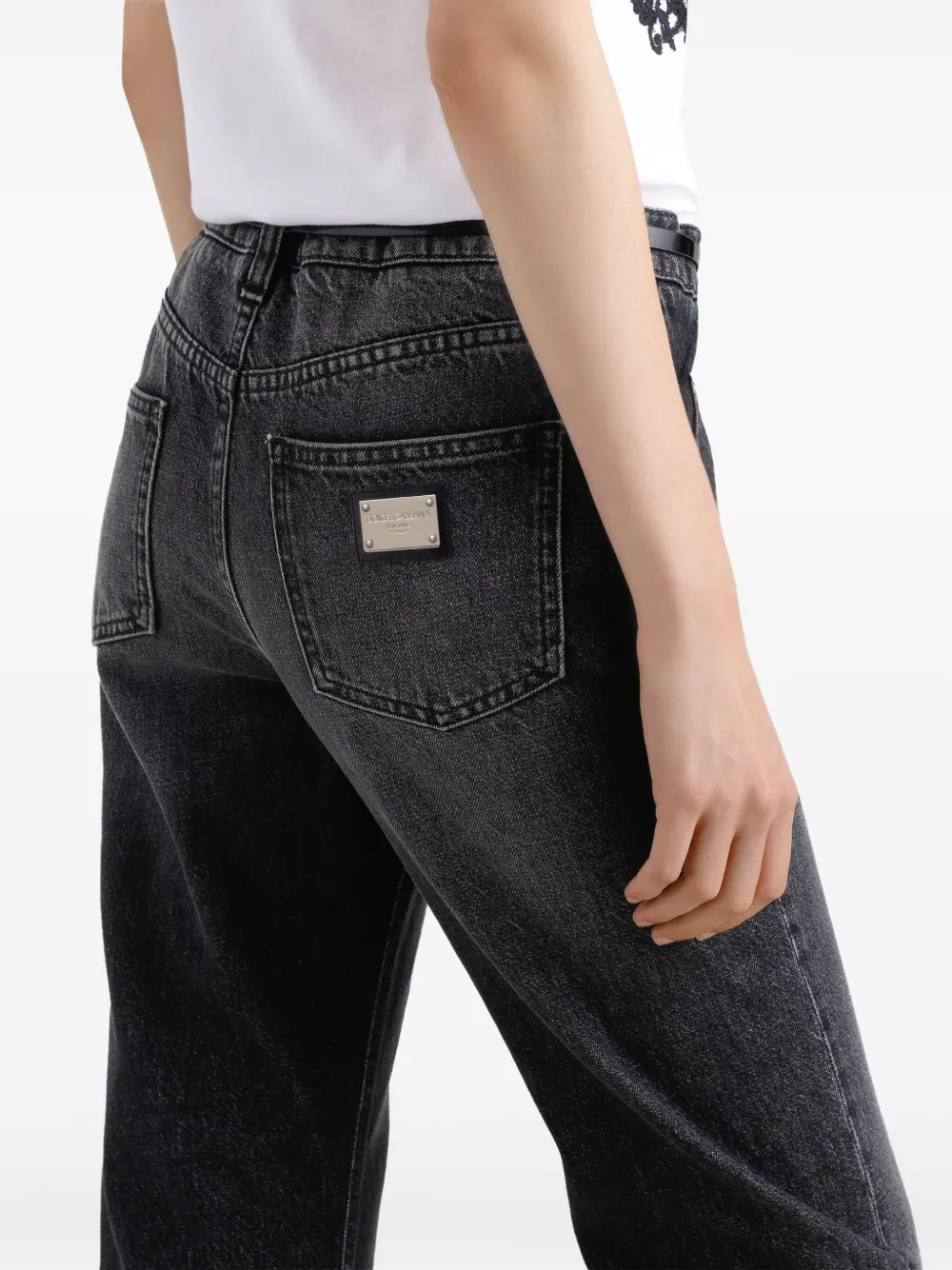 Dolce & Gabbana Jeans met logoplakkaat Zwart