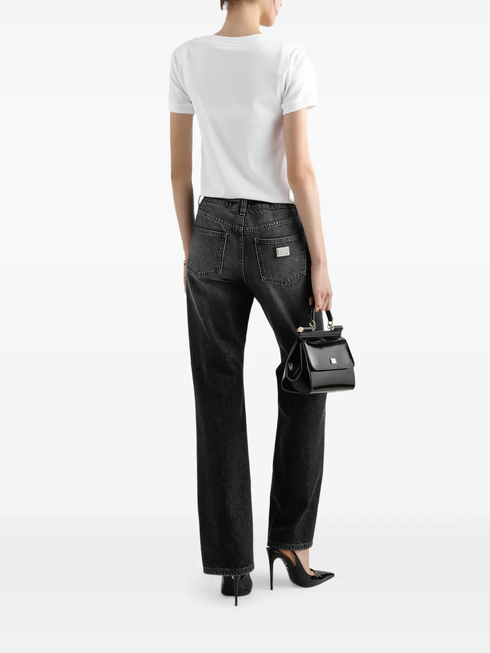 Dolce & Gabbana Jeans met logoplakkaat Zwart