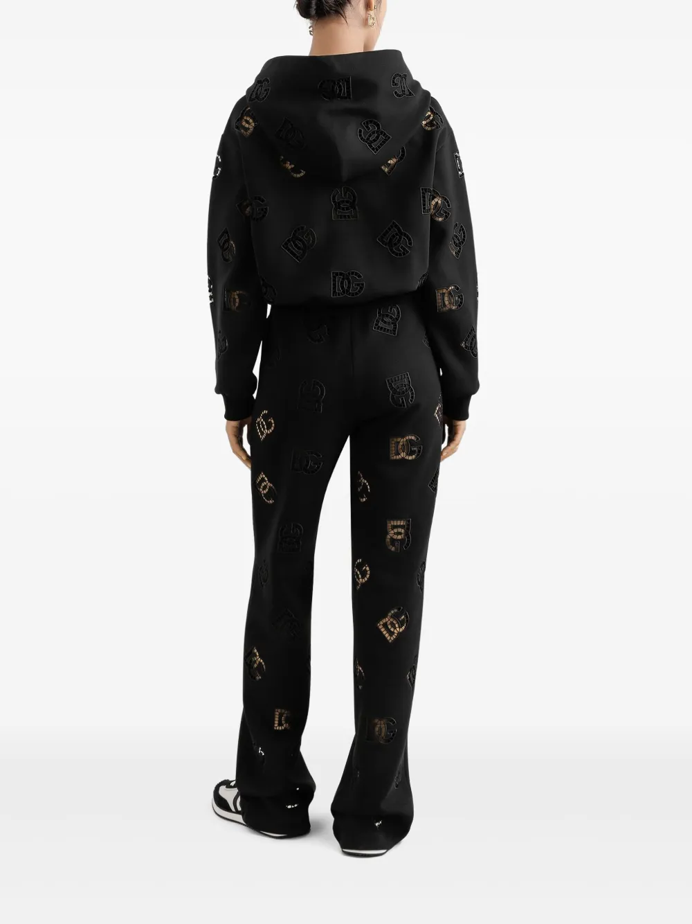 Dolce & Gabbana Trainingsbroek met geperforeerd logo Zwart