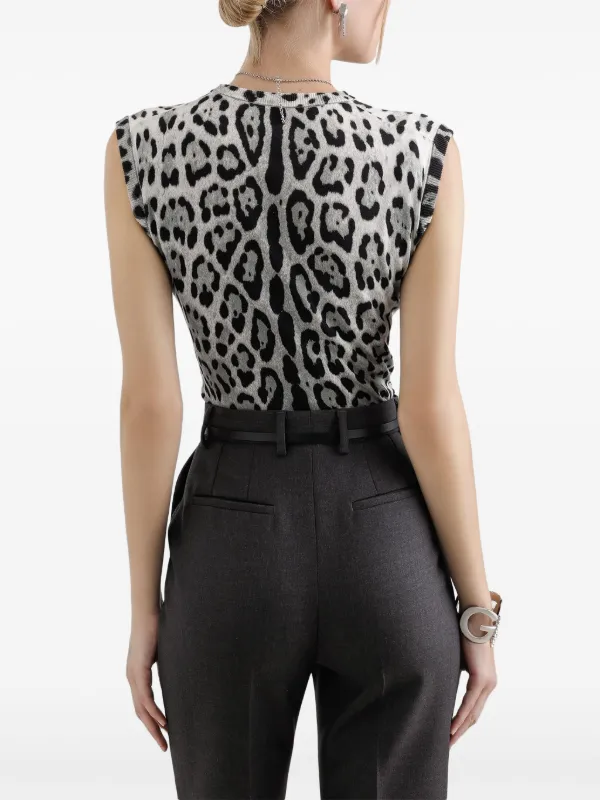 Dolce & Gabbana レオパード タンクトップ | ブラック | FARFETCH JP