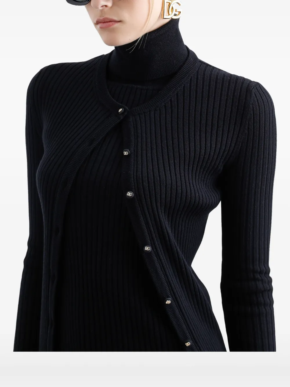 Dolce & Gabbana Ribgebreid vest Zwart