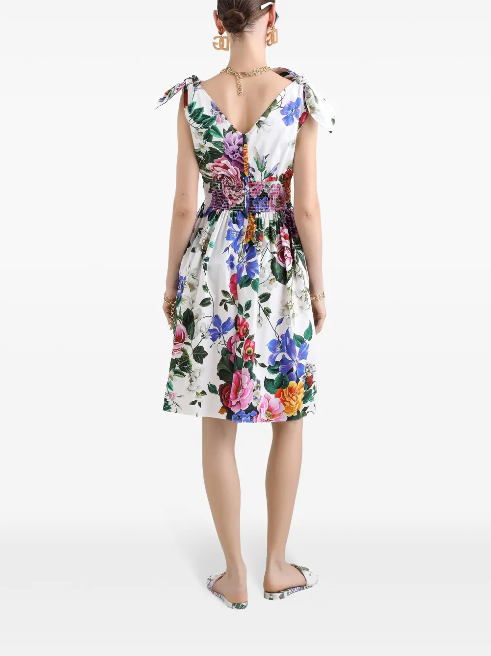 Dolce & Gabbana Mini-jurk met bloemenprint Wit