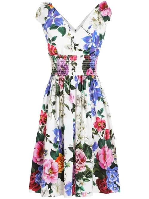 Robe courte à fleurs - Dolce & Gabbana - Modalova