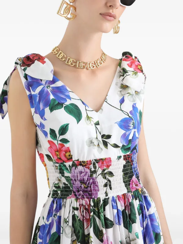 Dolce & Gabbana floral-print Mini Dress | White | FARFETCH