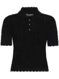 Dolce & Gabbana open-knit polo shirt - Black