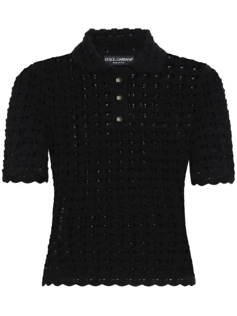 Dolce & Gabbana open-knit polo shirt