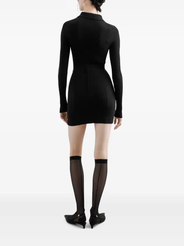 Dolce & Gabbana DNA リブニット ポロシャツ | ブラック | FARFETCH JP