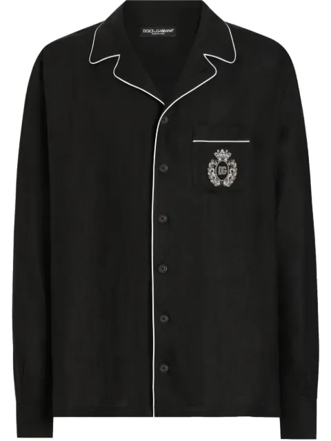 Dolce & Gabbana linen vanity shirt with heraldic emblem