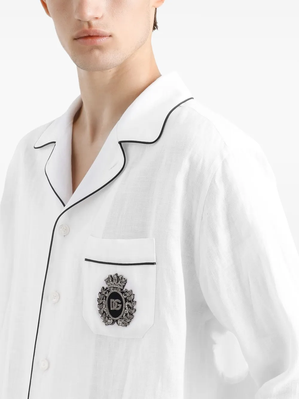 Dolce & Gabbana Overhemd met logopatch Wit