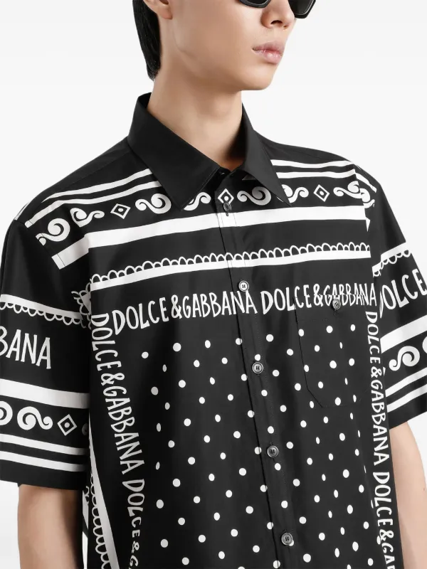 Dolce & Gabbana Camisa Com Estampa | Preto | FARFETCH BR