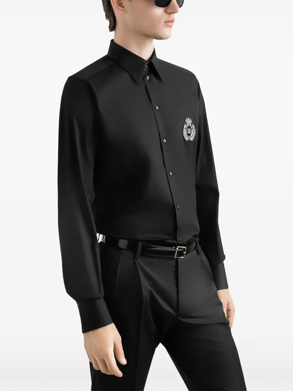Dolce & Gabbana Overhemd met logopatch Zwart