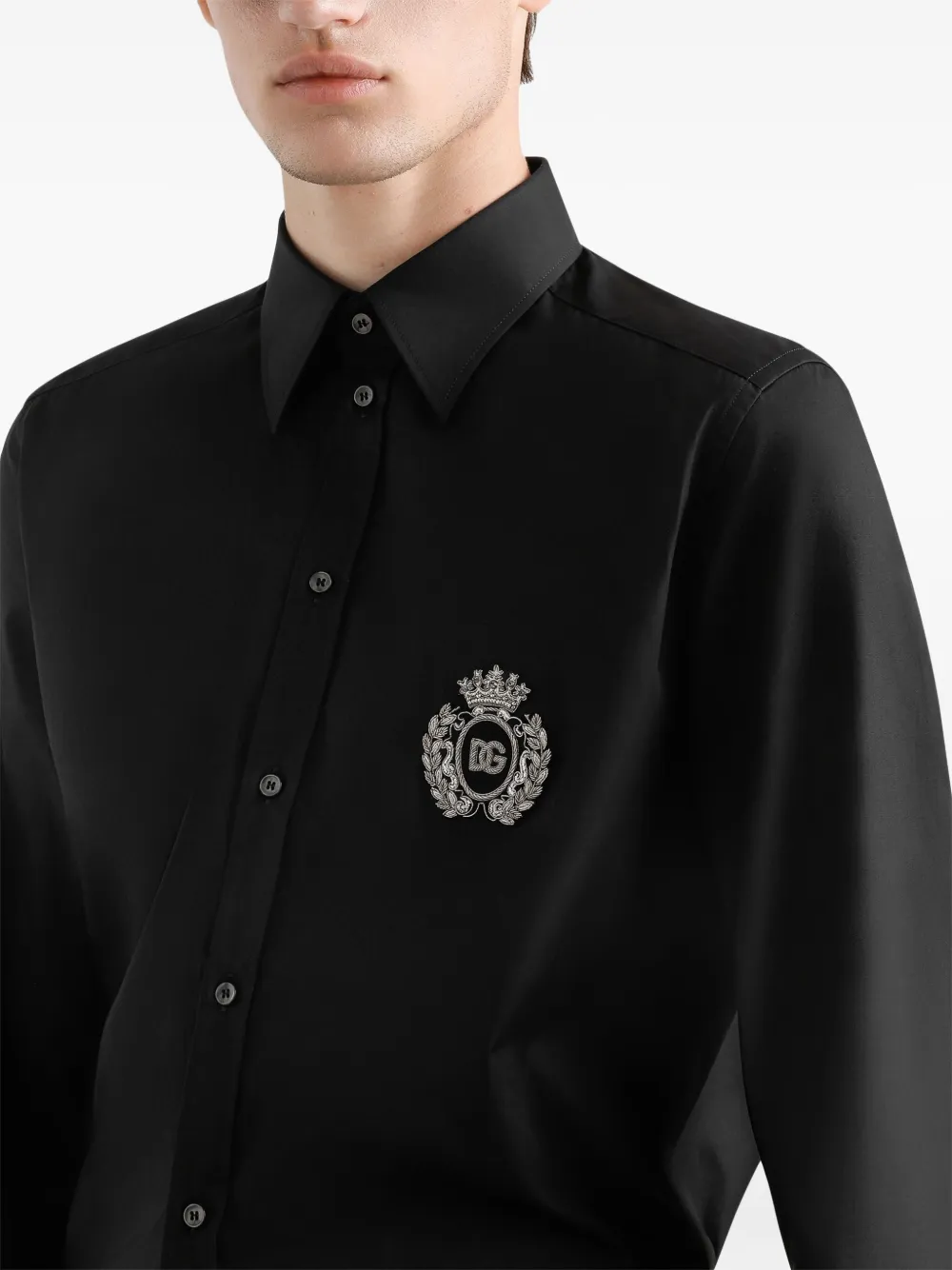 Dolce & Gabbana Overhemd met logopatch Zwart