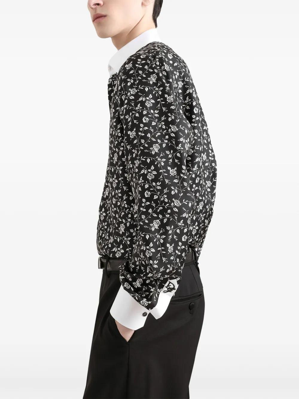 Dolce & Gabbana Overhemd met bloemenprint Zwart