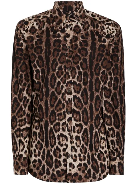 Dolce & Gabbana camisa con estampado de leopardo