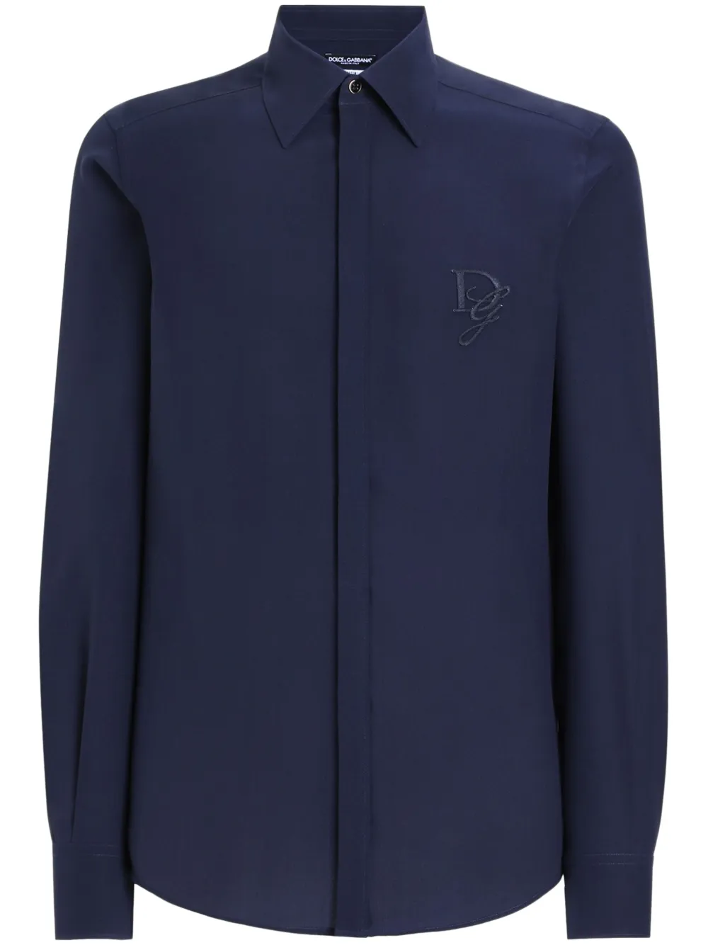 Dolce & Gabbana Blouse met geborduurd logo Blauw