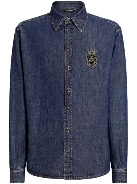 Dolce & Gabbana logo-patch denim shirt