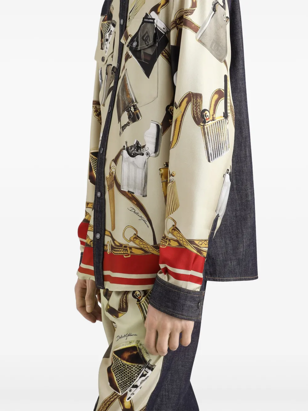Dolce & Gabbana Overhemd met grafische print Beige