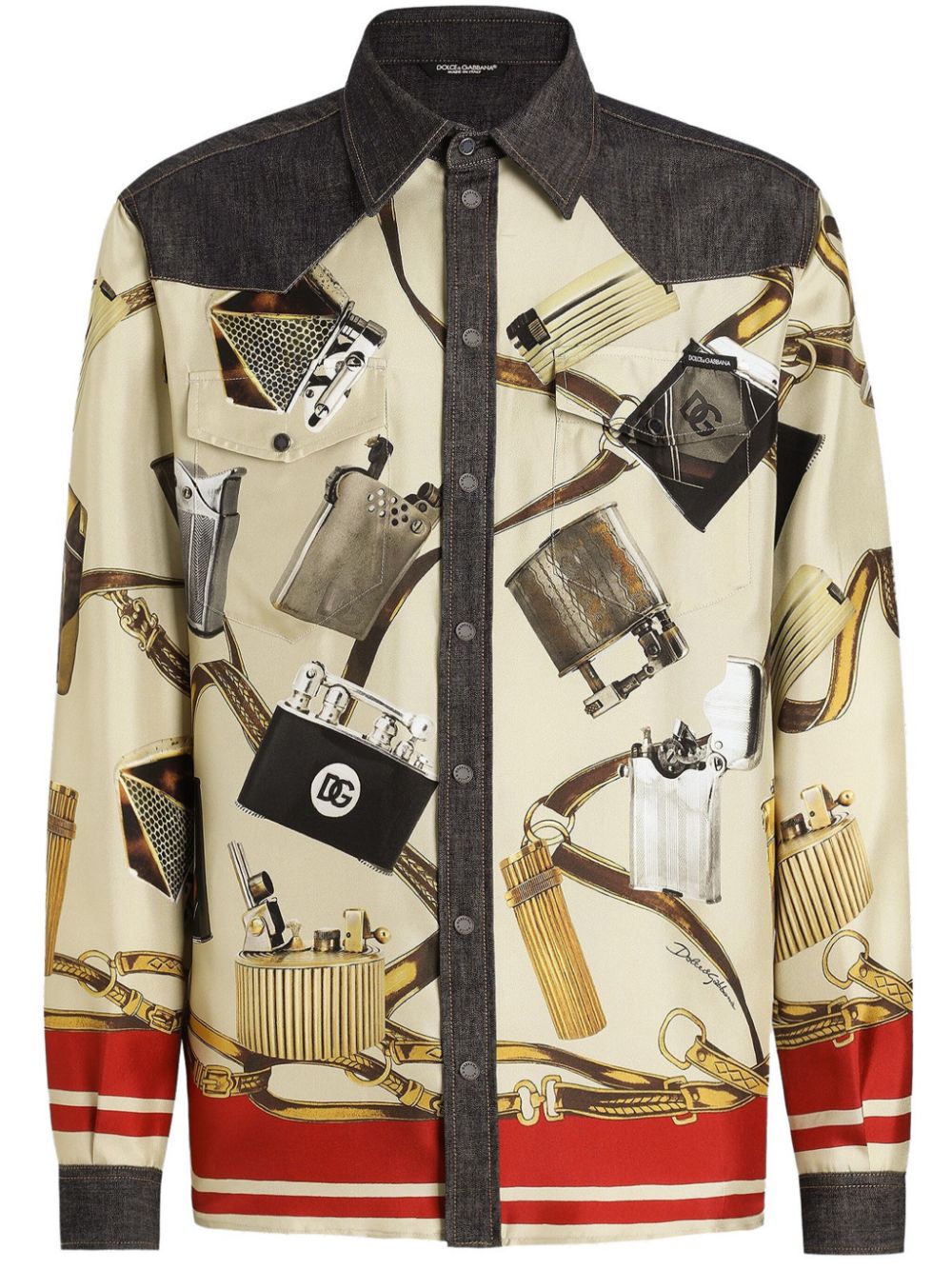 Dolce & Gabbana Overhemd met grafische print Beige