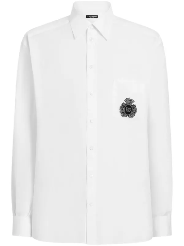 Dolce Gabbana Camisa Con Logo Bordado Blanco FARFETCH GT
