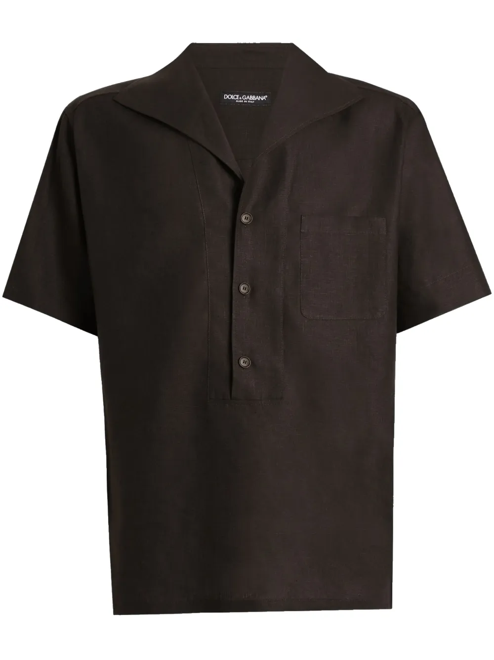 Dolce & Gabbana shawl-collar shirt | Brown | Image 1