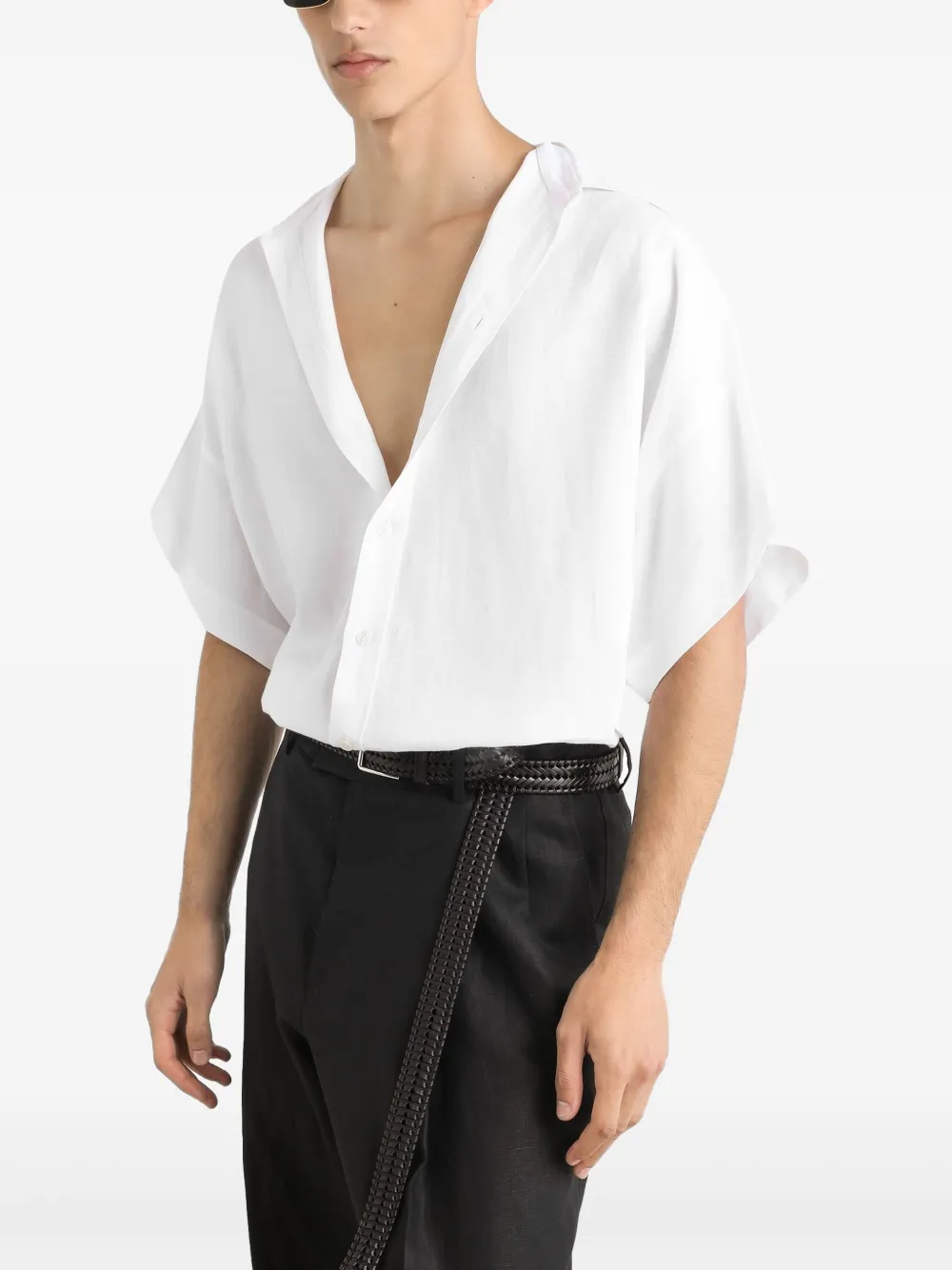 Dolce & Gabbana Overhemd met verlaagde mouwen Wit