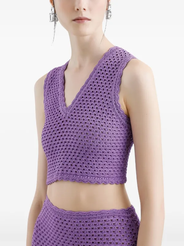 Dolce & Gabbana crochet-knit Tank Top | Purple | FARFETCH