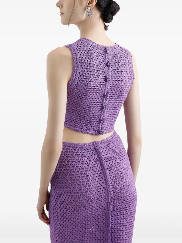 トップス Dolce&Gabbana crochet design tank top Dolce & Gabbana crochet-knit Tank Top | Purple | FARFETCH